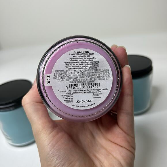 Bath & Body Works Candles 3 Single Wick Radiant Sky & Berry Fruit Punch 7 Oz - Picture 6 of 7